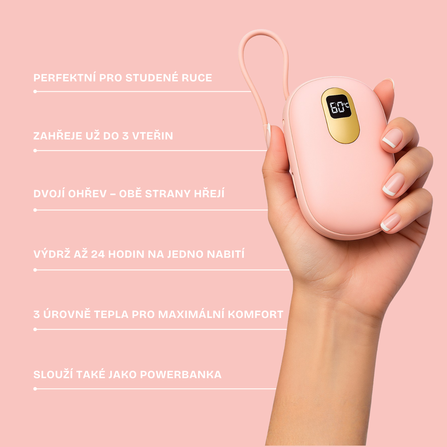 TeploDoDlaně®: Designový Ohřívač Rukou & Powerbanka